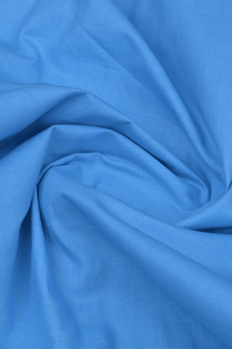 Bright Blue Cotton Linen-Full-Stain Proof