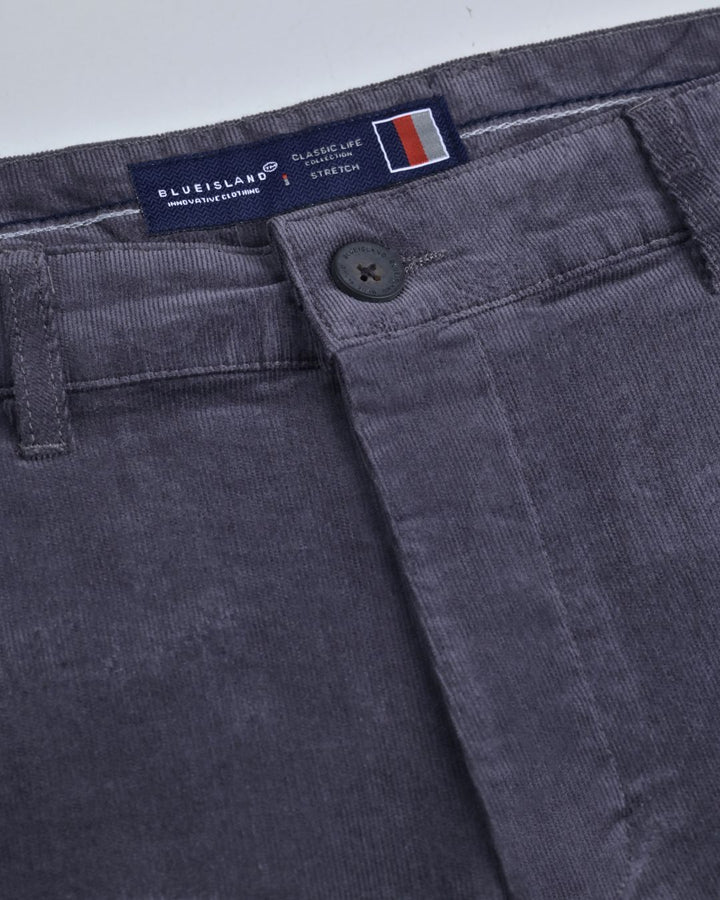 Grey Mini Stripes - Corduroy Pant