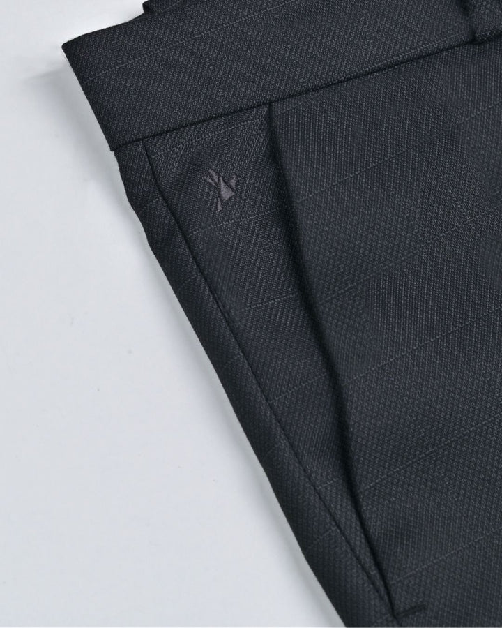 Charcoal Black Mesh Checks - Wrinkle free Formal Pant