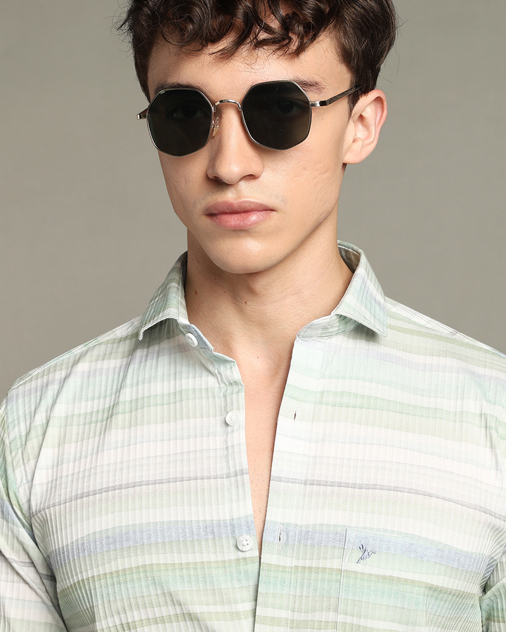 Hawai Green Stripes -Full-Stain Proof