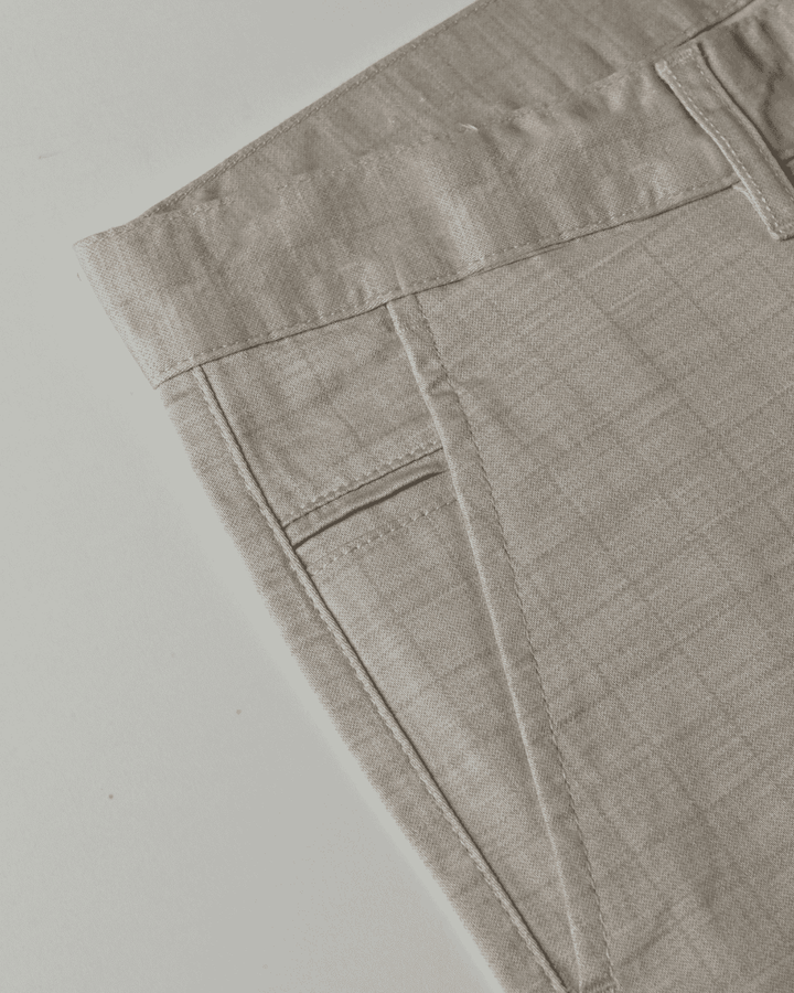 Cream Square Checks - 2 way stretch - COTTON PANT