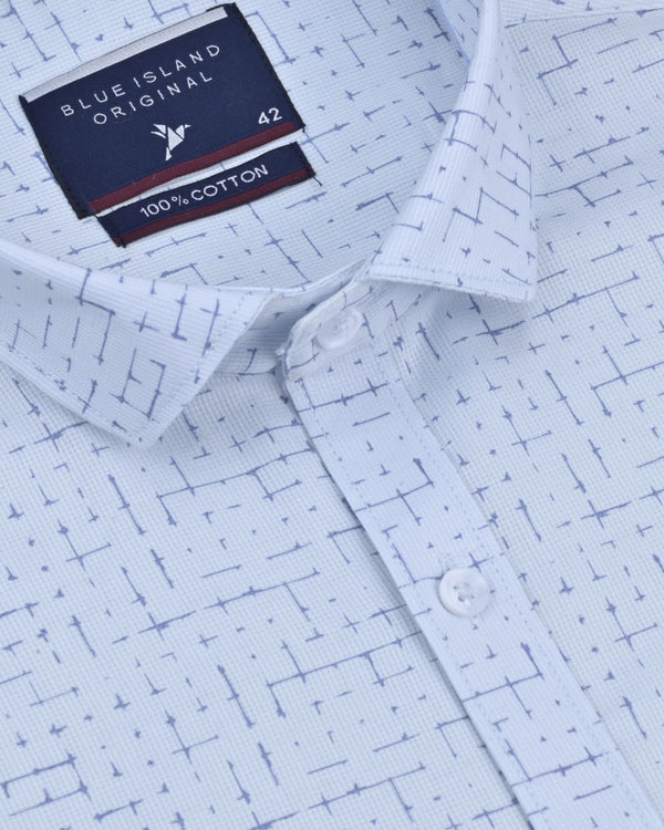 Blue Maze Print -Full-Stain Proof