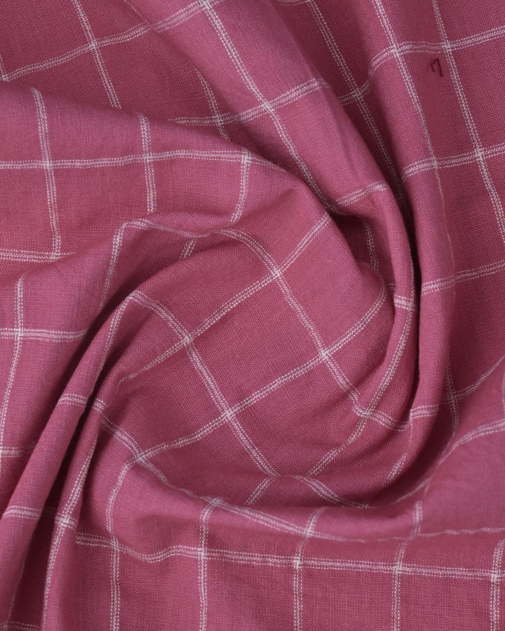 Rose Dotted Checks -Full-Cotton Linen Shirt
