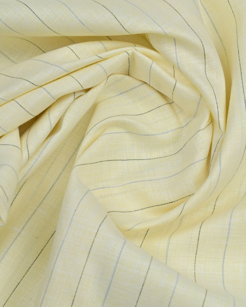 Yellow Double Line Stripes -Full-Bamboo Linen