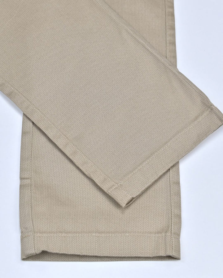Cream Spiral Printed - 2 way stretch - COTTON PANT