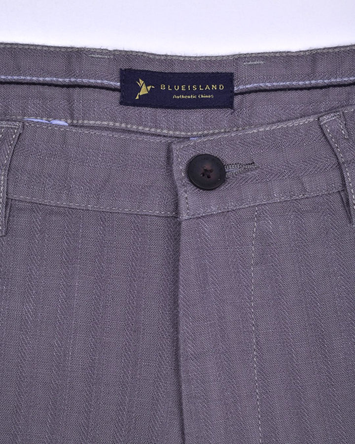Grey Stripes - 2 way stretch - COTTON LINEN PANT