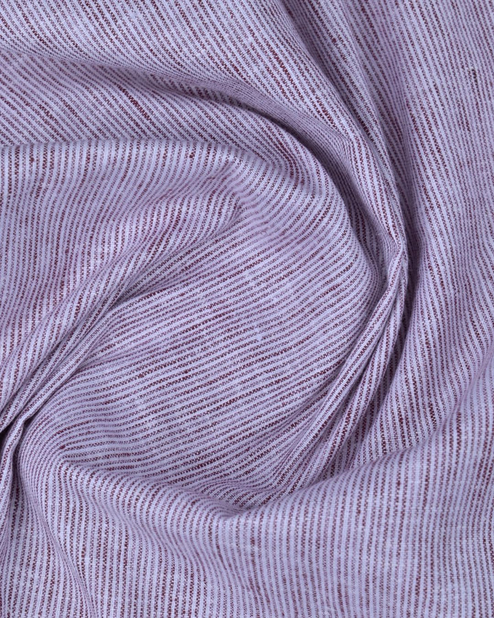 Maroon Grid Stripes -Full-Bamboo Linen