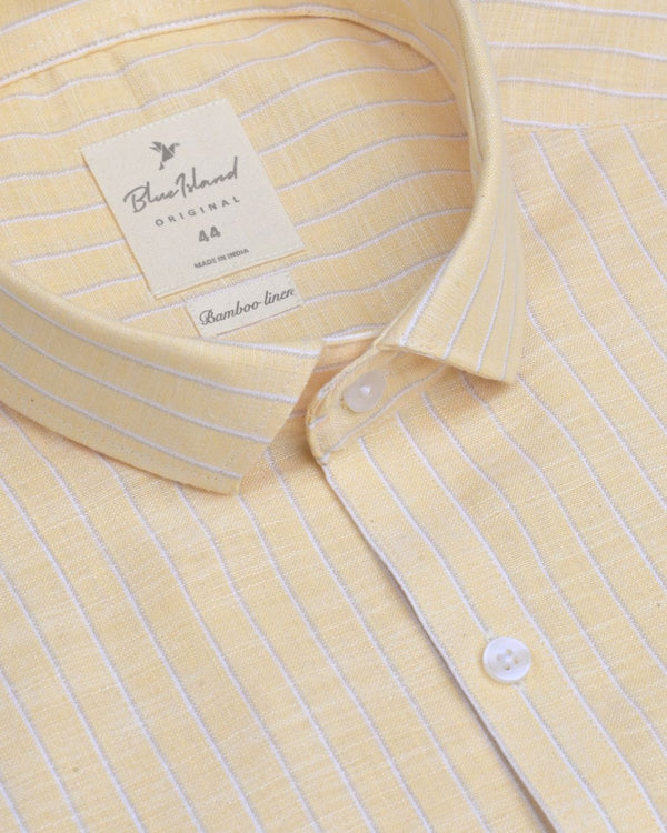 Sunshine Yellow Stripes -Full-Bamboo Linen