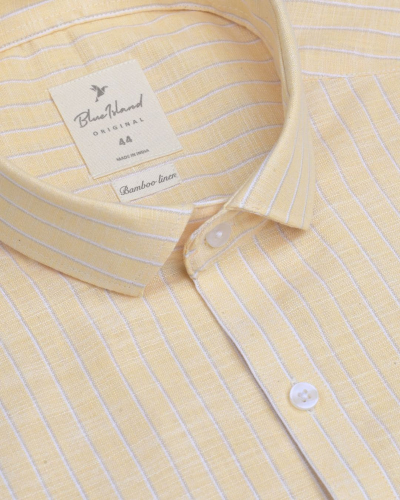 Sunshine Yellow Stripes -Full-Bamboo Linen
