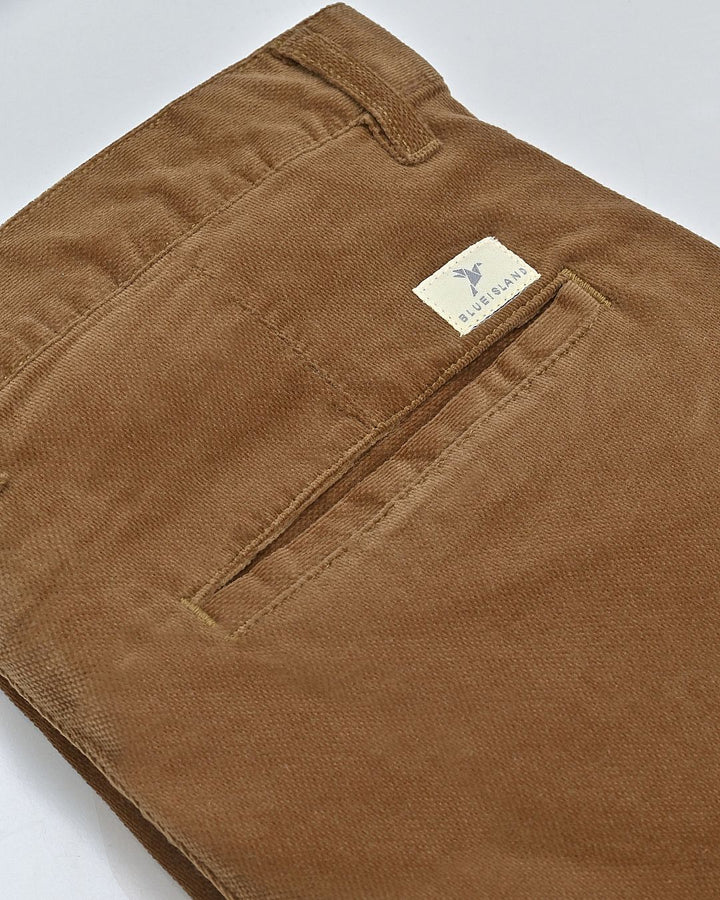 Khaki Sketchy Printed - Corduroy Pant