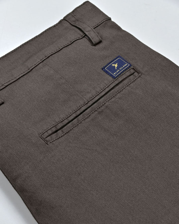 Brown Hex Printed - 2 way stretch - COTTON PANT