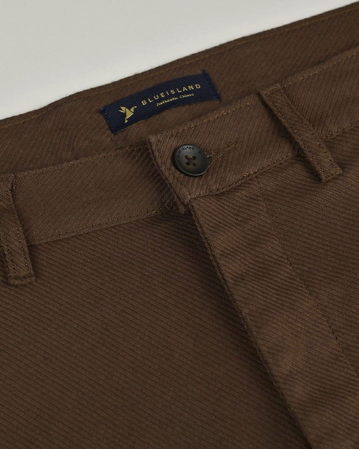 Brown Cross Stripes - Dobby Pant