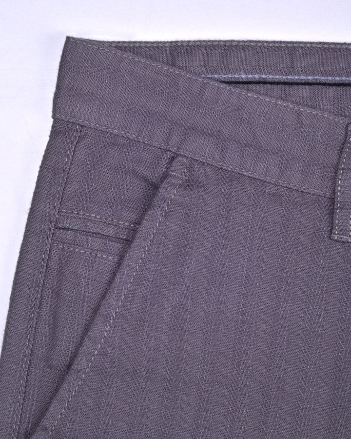 Grey Stripes - 2 way stretch - COTTON LINEN PANT