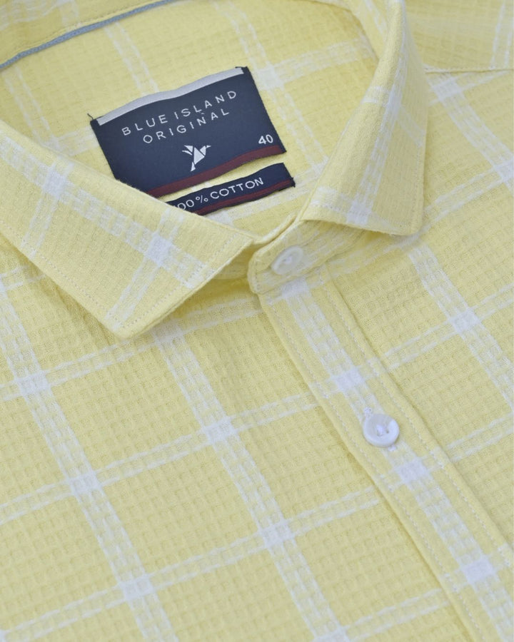 Yellow & White Checks-Full-Stain Proof