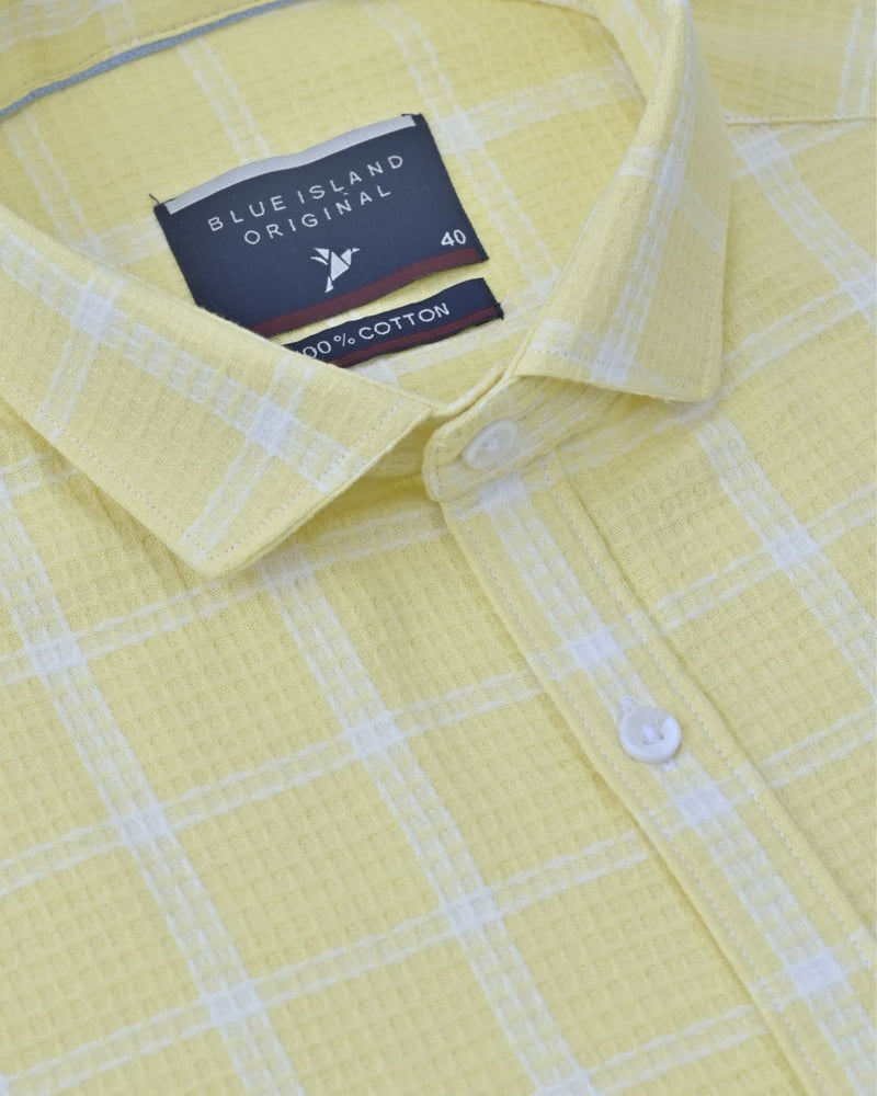 Yellow & White Checks-Full-Stain Proof