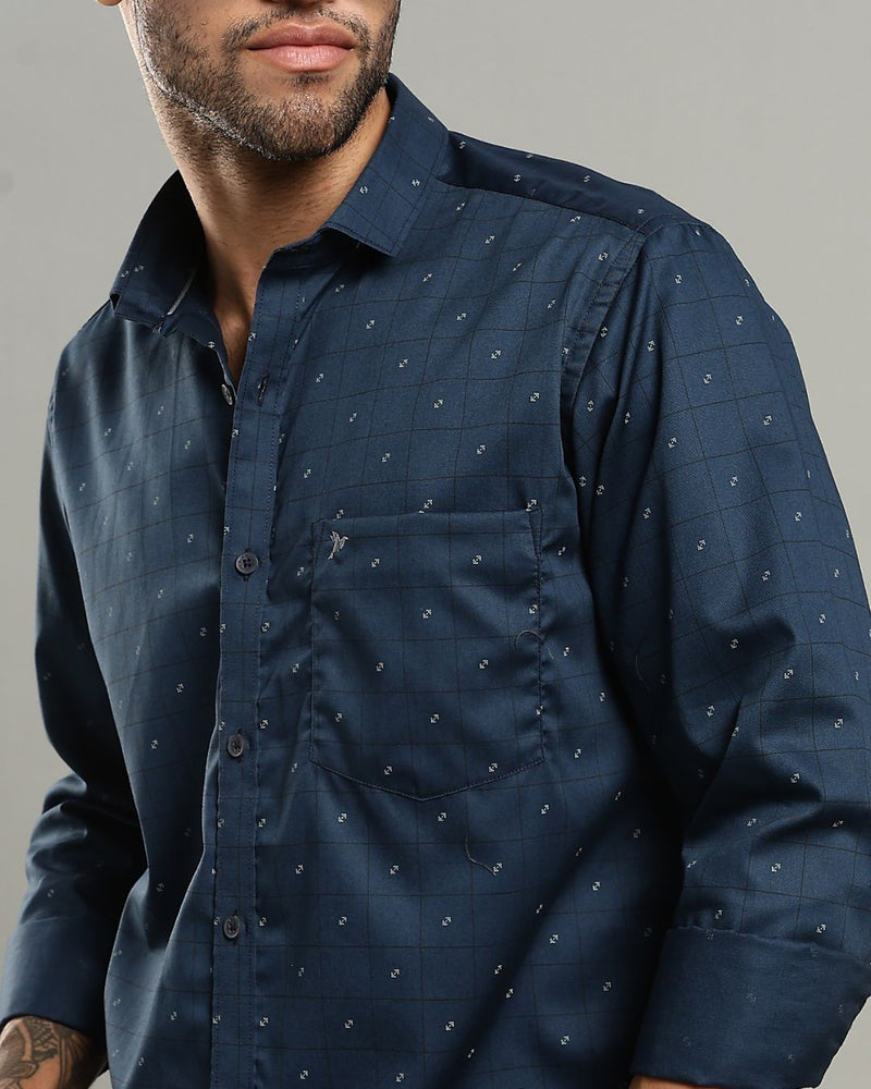 Navy Signal Box Print -Full-Stain Proof