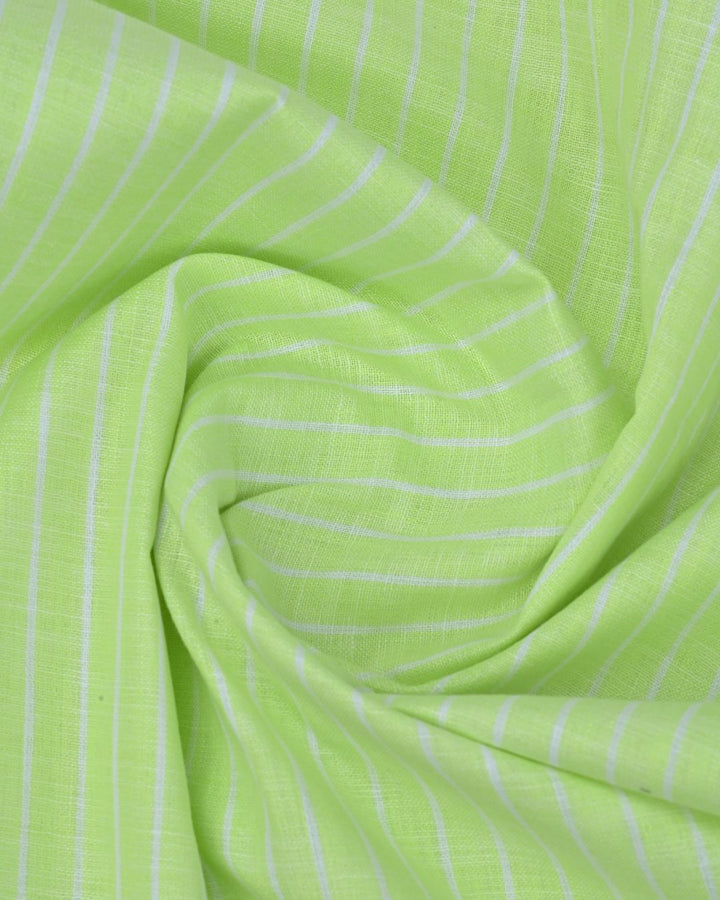 Radium Green & White Stripes -Full-Bamboo Linen