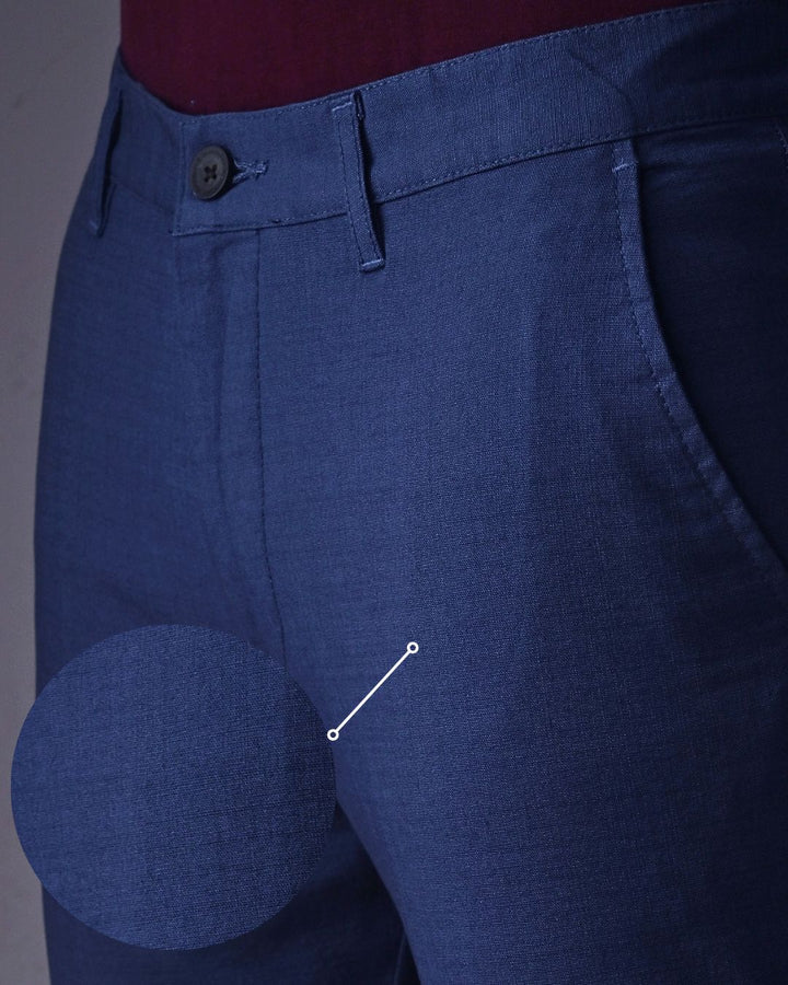Steel Blue - 2 way stretch - COTTON LINEN PANT
