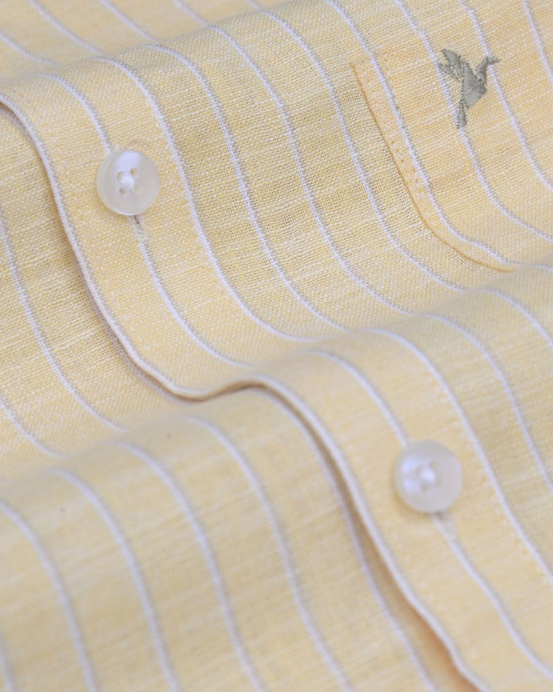 Sunshine Yellow Stripes -Full-Bamboo Linen