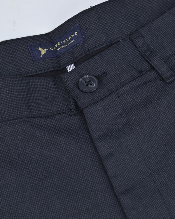 Blackish Grey Printed - 2 way stretch - COTTON PANT