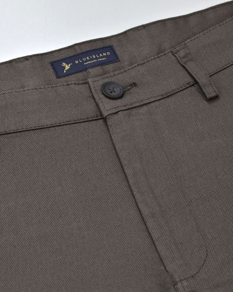 Brown Hex Printed - 2 way stretch - COTTON PANT