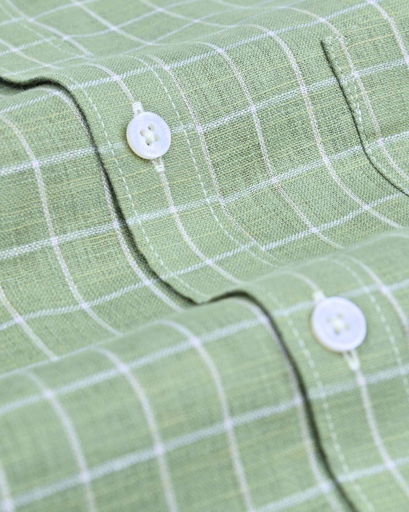 Sage Green Square Checks-Full-Bamboo Linen