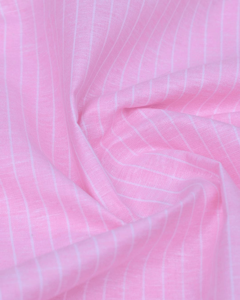 Rose Pink Stripes -Full-Bamboo Linen