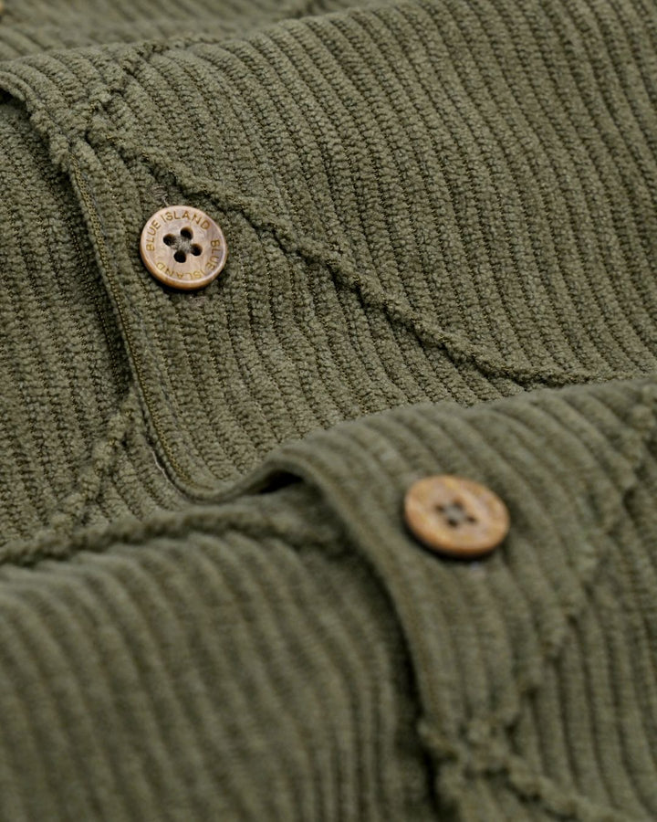 Olive Thread Checks - Full-Corduroy Shirt