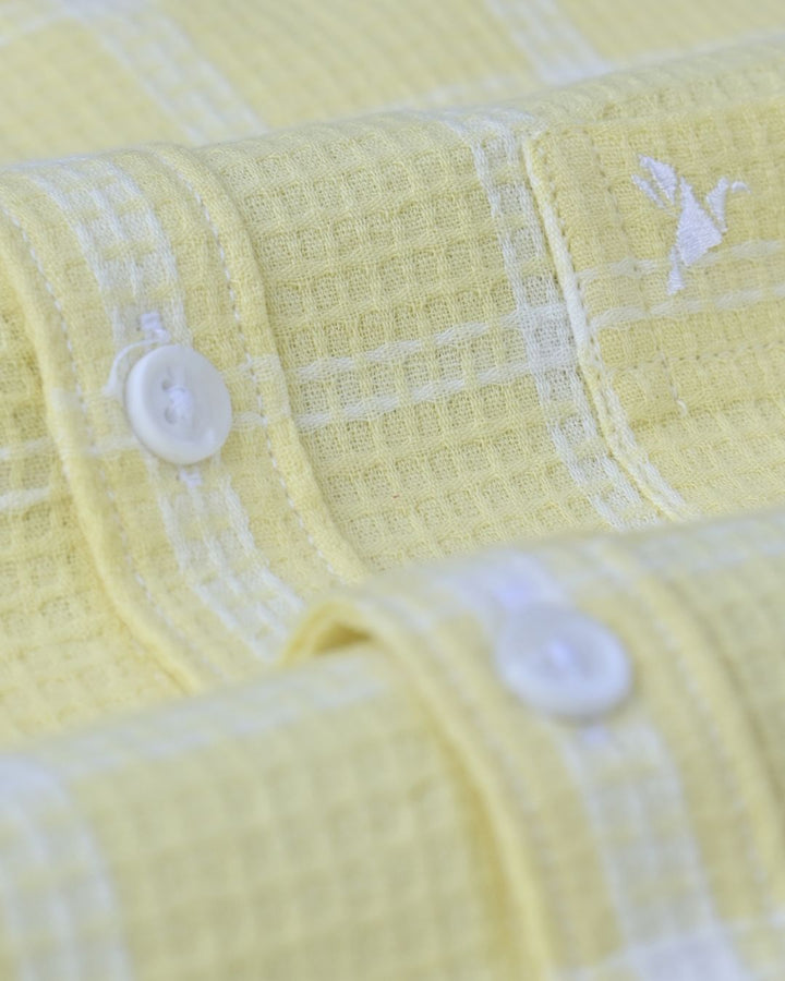 Yellow & White Checks-Full-Stain Proof