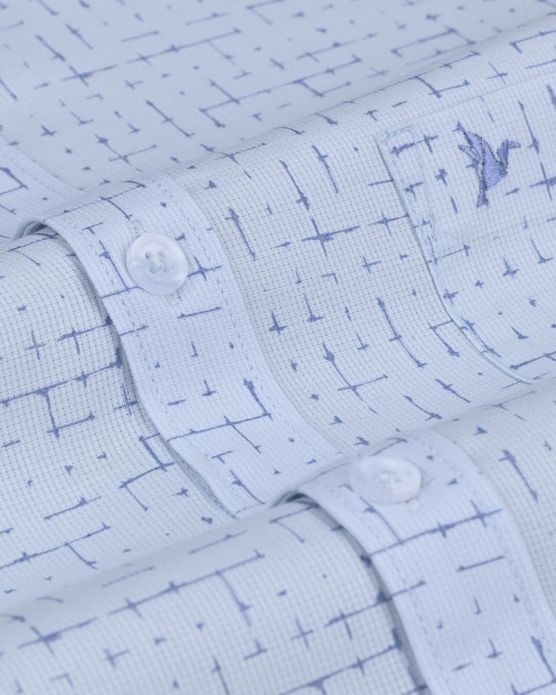 Blue Maze Print -Full-Stain Proof