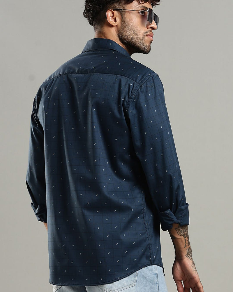 Navy Signal Box Print -Full-Stain Proof