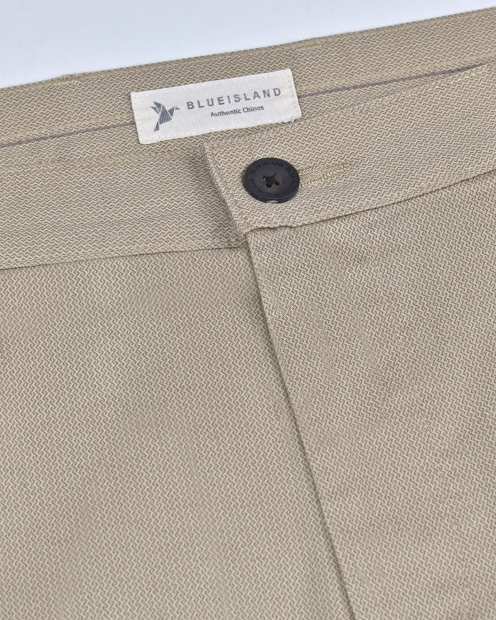 Cream Spiral Printed - 2 way stretch - COTTON PANT