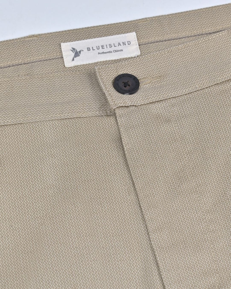 Cream Spiral Printed - 2 way stretch - COTTON PANT