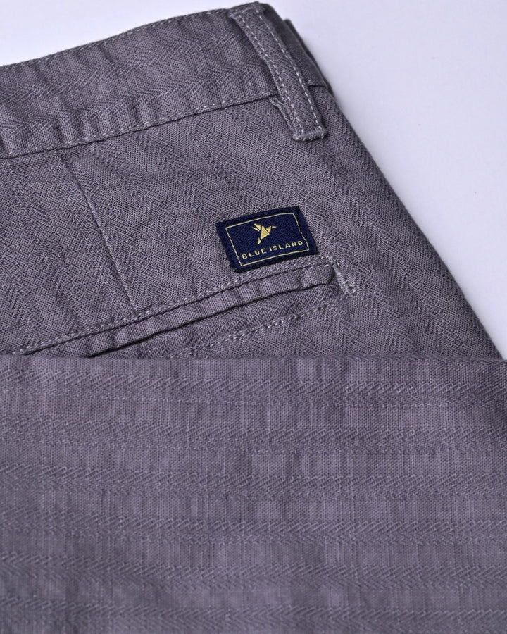 Grey Stripes - 2 way stretch - COTTON LINEN PANT