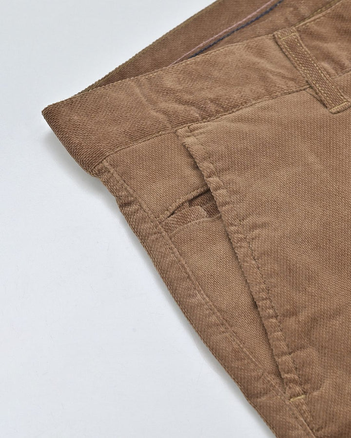 Khaki Sketchy Printed - Corduroy Pant