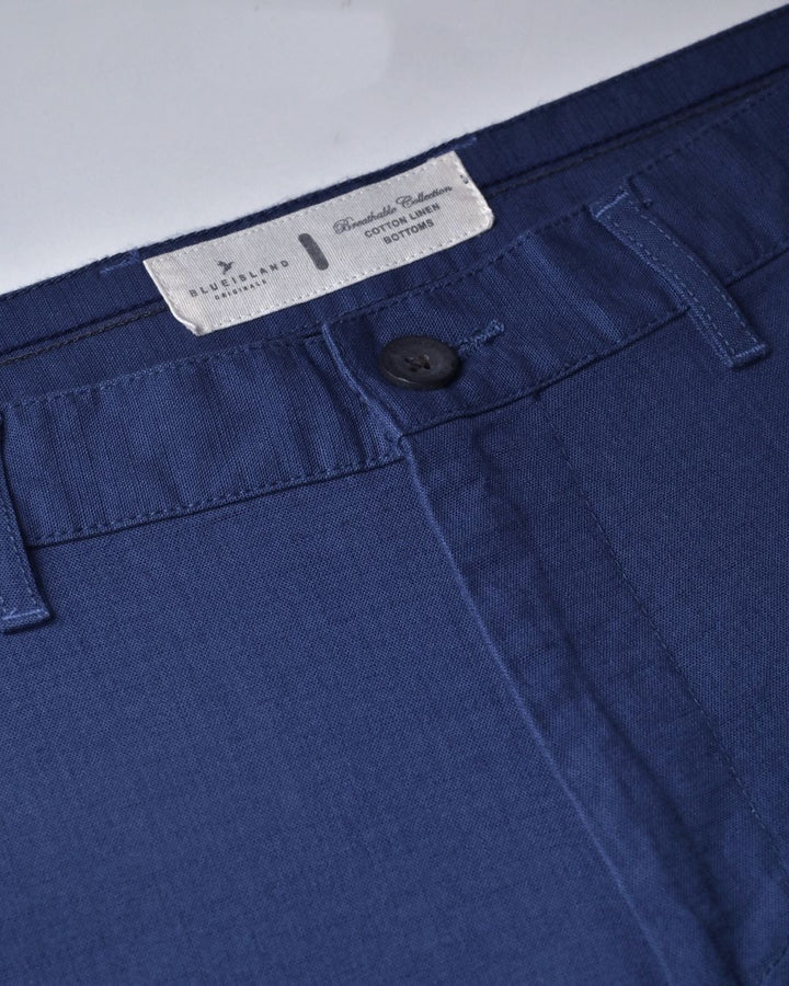 Steel Blue - 2 way stretch - COTTON LINEN PANT