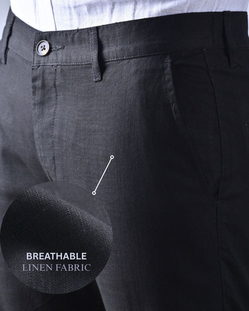 Brute Black - 2 way stretch - COTTON LINEN PANT