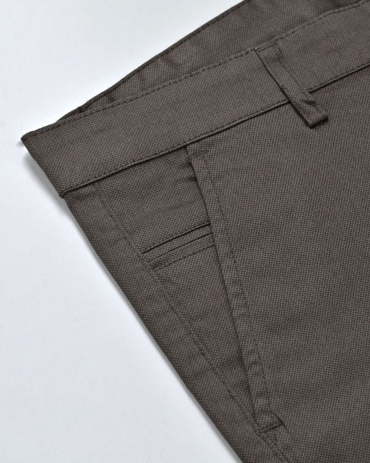 Brown Hex Printed - 2 way stretch - COTTON PANT