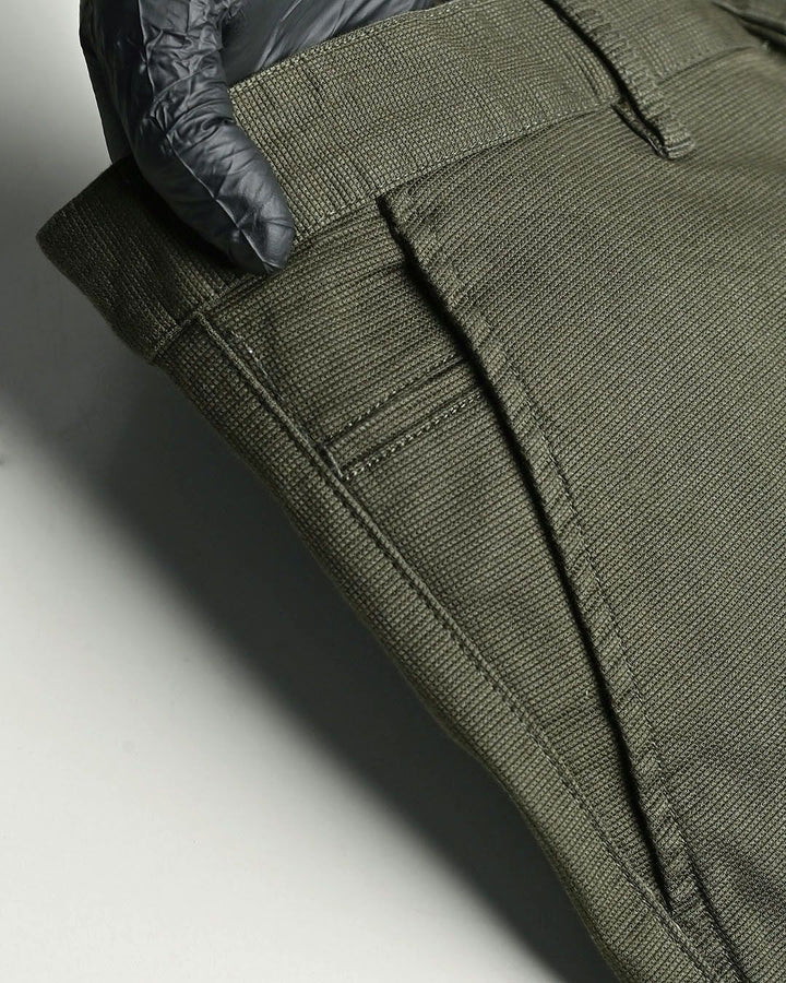 Dark Green Mini Weave - Dobby Pant