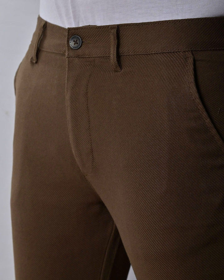 Brown Cross Stripes - Dobby Pant