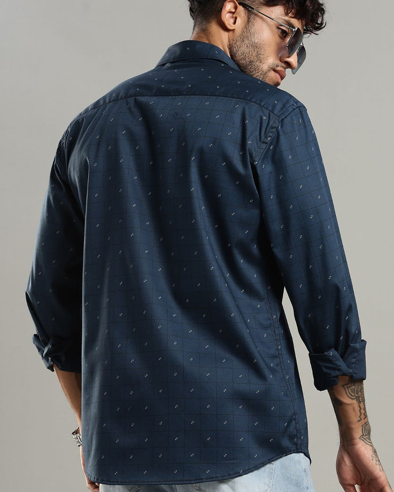 Navy Signal Box Print -Full-Stain Proof