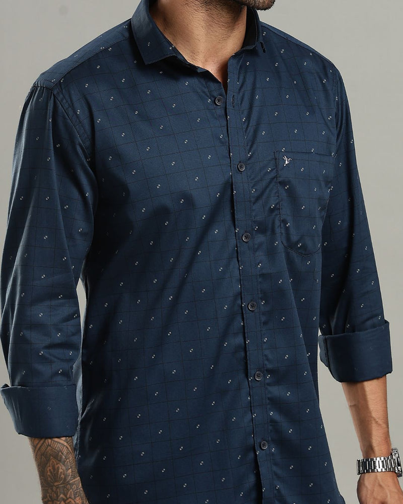 Navy Signal Box Print -Full-Stain Proof