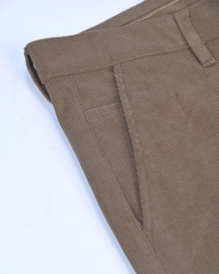 Brown Textured - Corduroy Pant