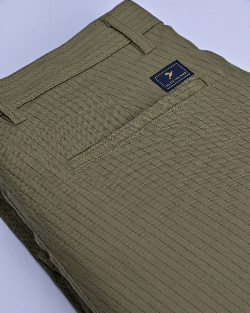 Green Dotted Lines - 2 way stretch - COTTON PANT