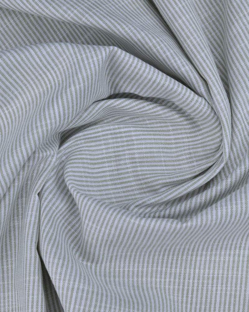 Green Monoline Stripes -Full-Bamboo Linen