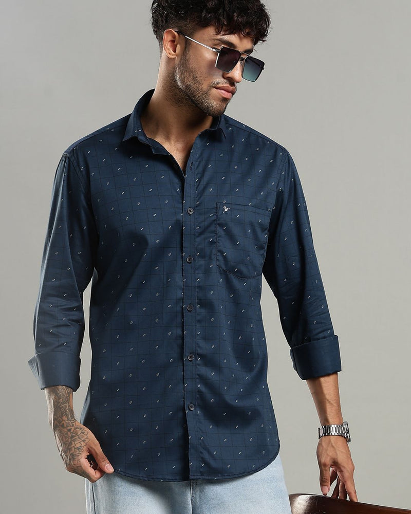 Navy Signal Box Print -Full-Stain Proof