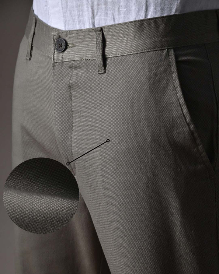 Metal Grey Diamond Printed - 2 way stretch - COTTON PANT