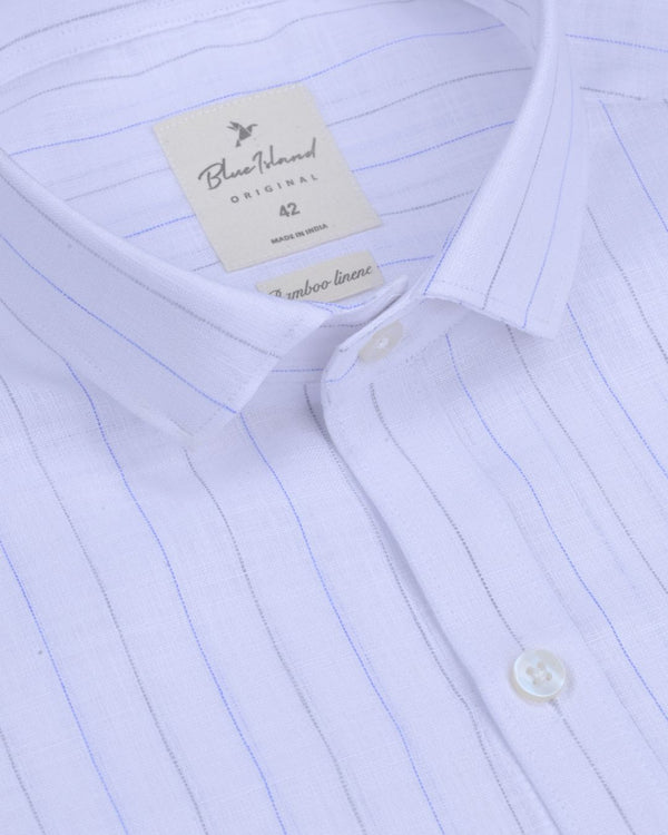 Autumn Blue Stripes -Full-Bamboo Linen