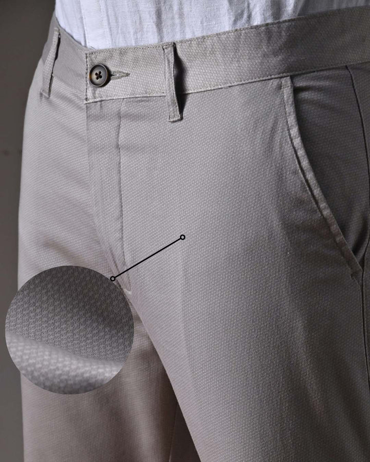 Grey Sketchy Printed - 2 way stretch - COTTON PANT