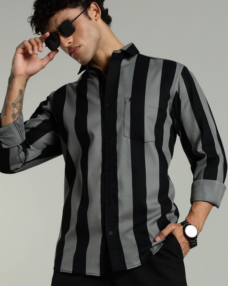Black Twin Stripes -Full-Stain Proof